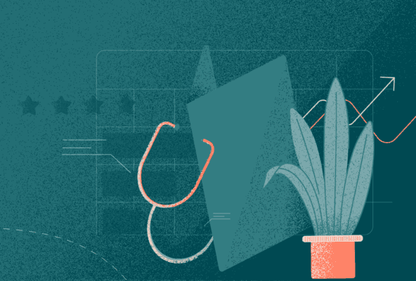 Graphic depicting a patient experience survey template for independent medical practices