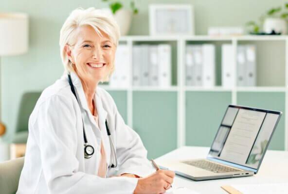 Doctor implementing email marketing best practices
